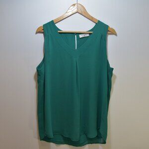 Zenana Green Sleeveless Blouse XL